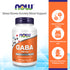 NOW Supplements, GABA (Gamma-Aminobutyric Acid) 750mg, Neurotransmitter Support*, 100 Veg Capsules Vitamins & Supplements NOW Foods USA