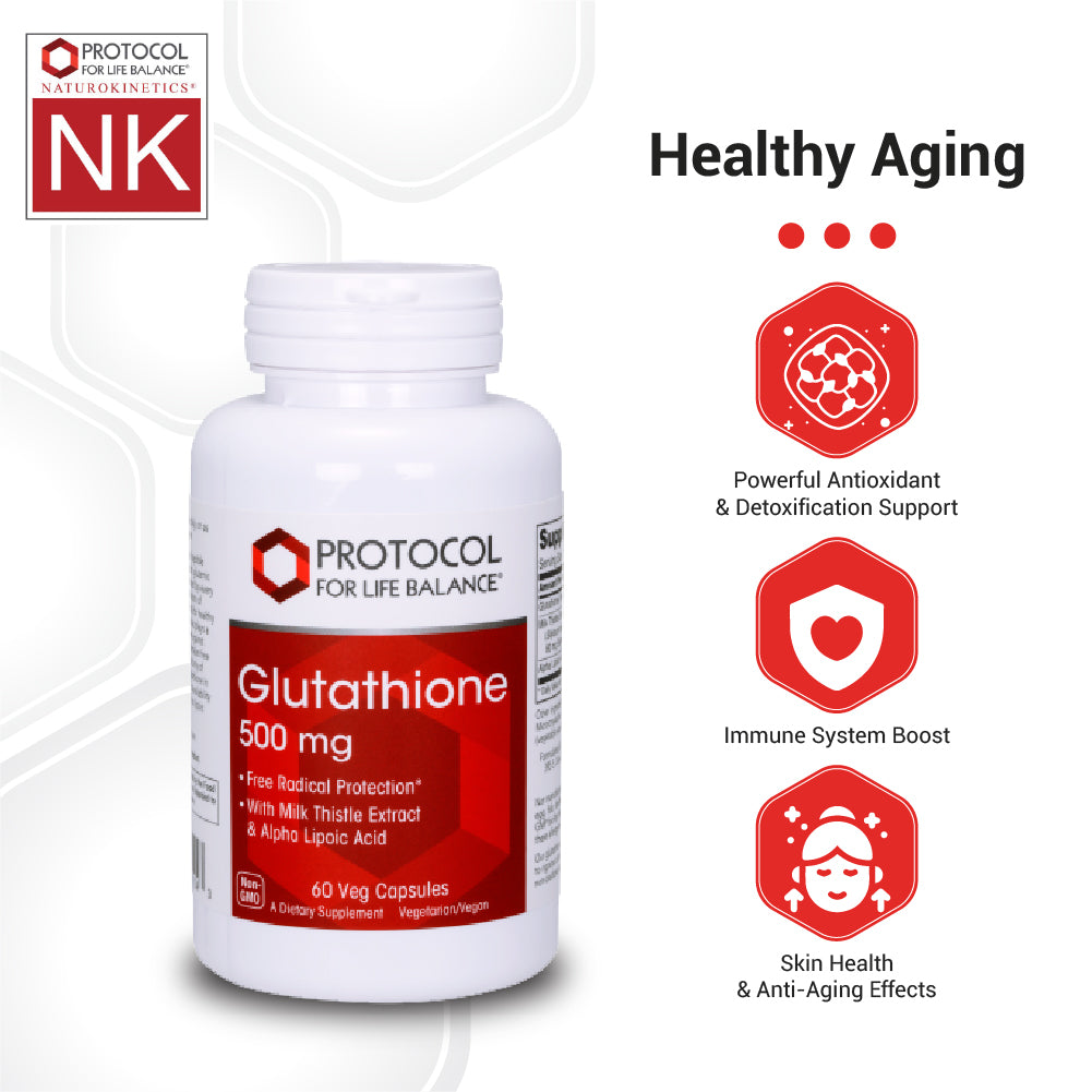 Protocol for Life Balance, Glutathione, 500 mg, 60 Veg Capsules Vitamins & Supplements Protocol For Life Balance