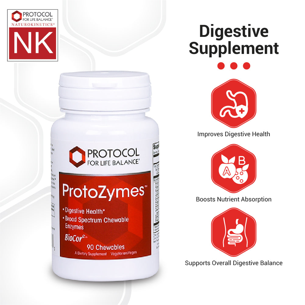 Protocol for Life Balance, ProtoZymes, 90 Chewables Vitamins & Supplements Protocol For Life Balance