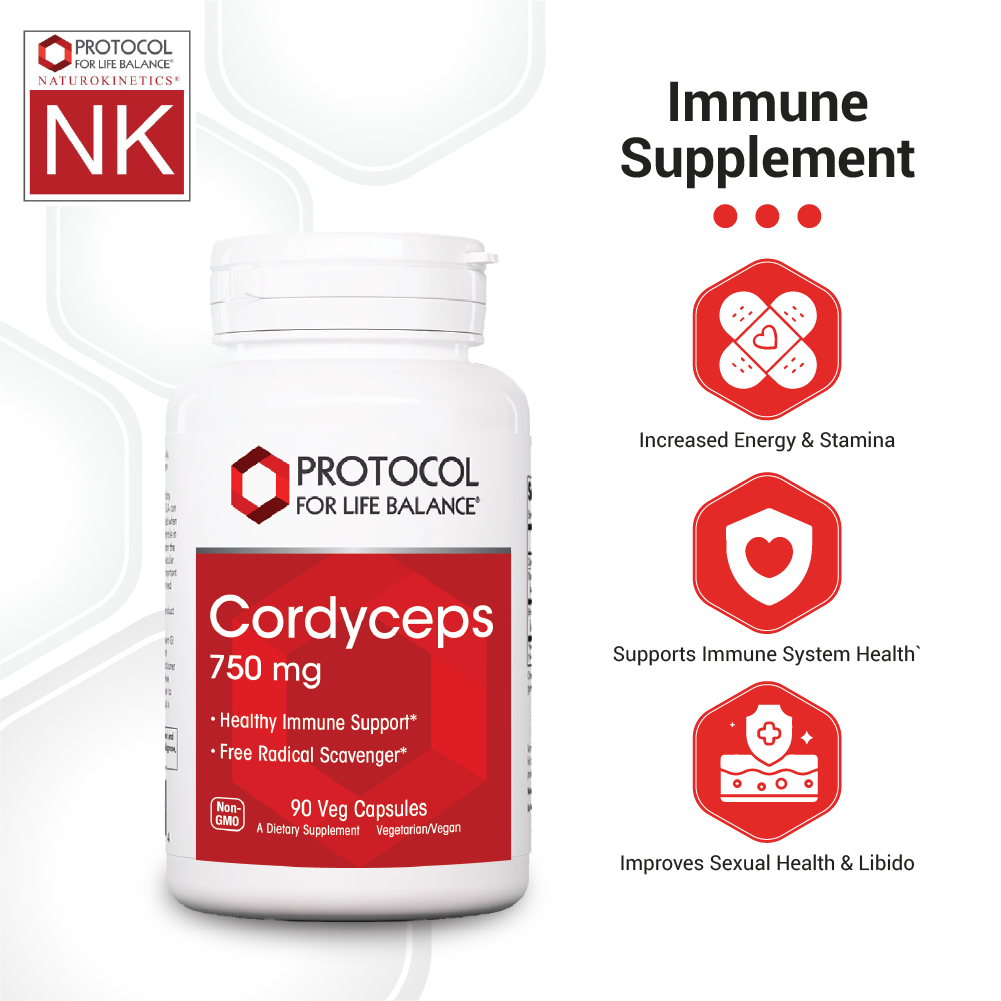 Protocol for Life Balance, Cordyceps, 750 mg, 90 Veg Capsules Immune Support Protocol For Life Balance
