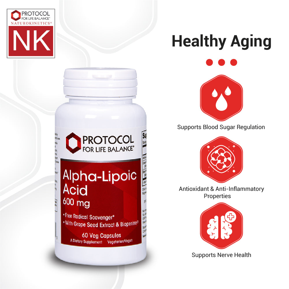 Protocol for Life Balance, Alpha-Lipoic Acid, 600 mg, 60 Veg Capsules Vitamins & Supplements Protocol For Life Balance