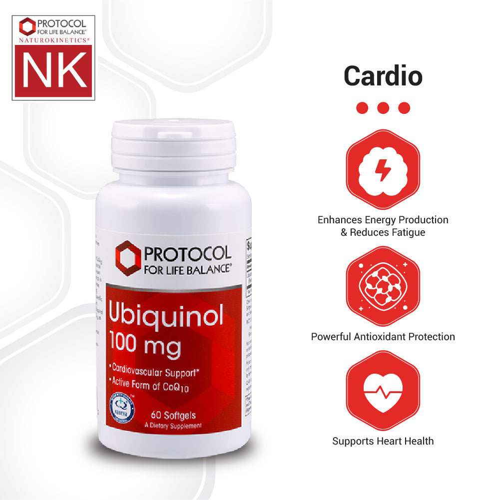 (Best by 11/25) Protocol for Life Balance, Ubiquinol, 100 mg, 60 Softgels Vitamins & Supplements Protocol For Life Balance
