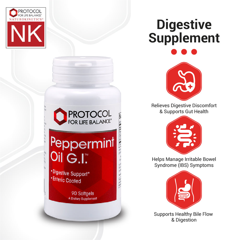 Protocol for Life Balance, Peppermint Oil G.I., 90 Softgels Vitamins & Supplements Protocol For Life Balance