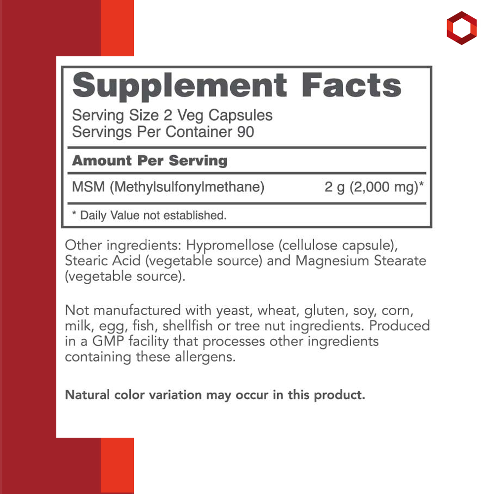 Protocol for Life Balance, MSM, 1,000 mg, 180 Veg Capsules Supports Healthy Tissue Protocol For Life Balance