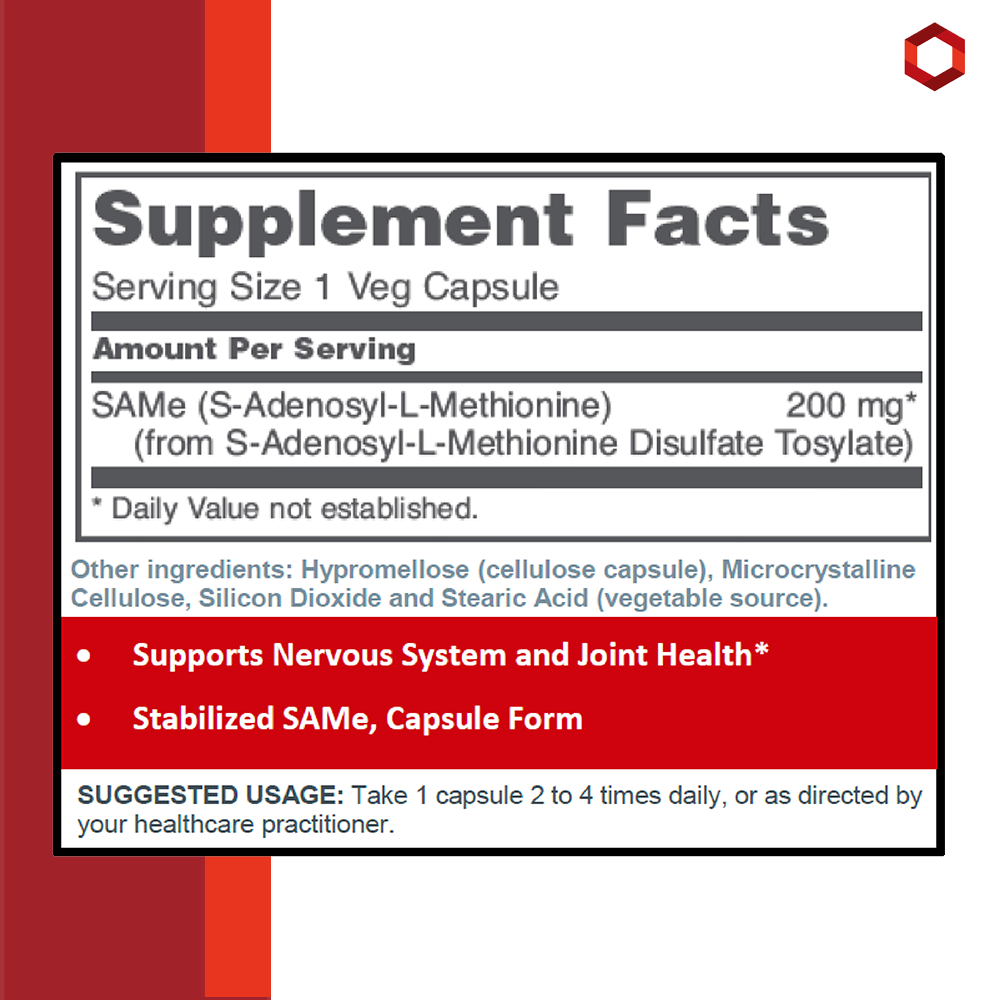 Protocol for Life Balance, SAMe , 200 mg, 60 Veg Capsules Joint Health Protocol For Life Balance