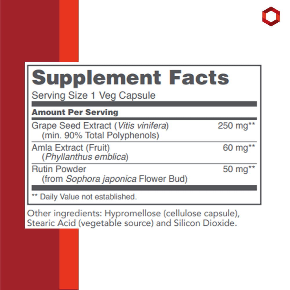 (Best by 12/25) Protocol for Life Balance, Grape Seed OPC 250 mg, 90 Veg Capsules Vitamins & Supplements Protocol For Life Balance