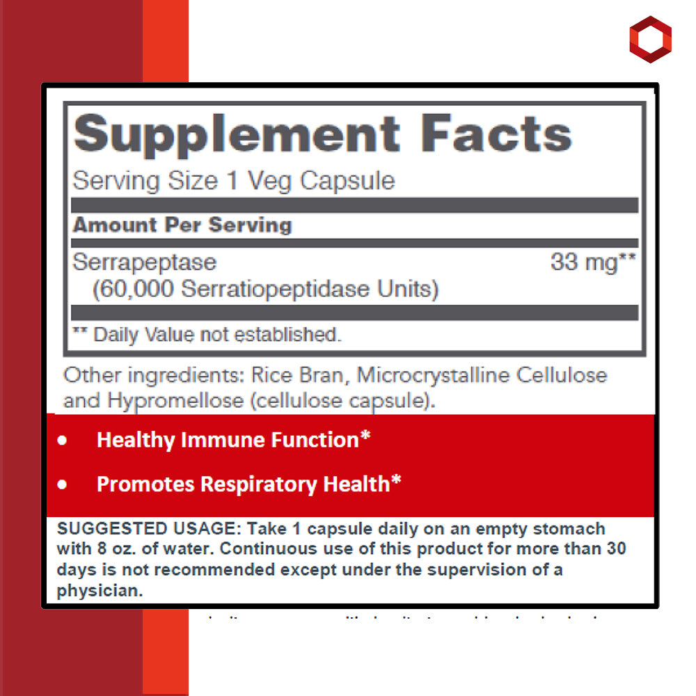 Protocol for Life Balance, Serrapeptase, 60,000, 60 Veg Capsules Vitamins & Supplements Protocol For Life Balance