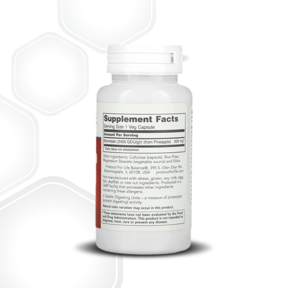 Protocol for Life Balance, Bromelain, 2400 GDU/g, 500 mg, 90 Veg Capsules Protein Digesting Enzyme Protocol For Life Balance