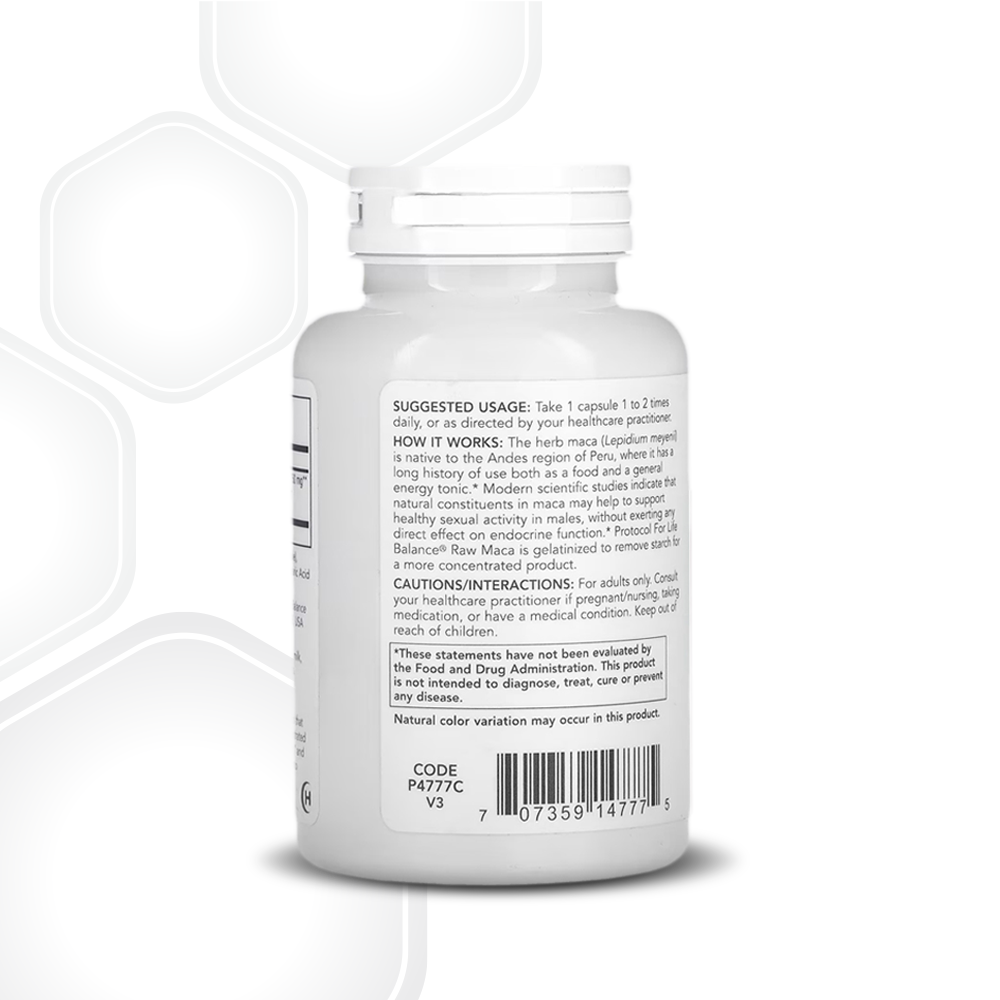 Protocol for Life Balance, Raw Maca, 750 mg , 90 Veg Capsules Healthy Sexual Protocol For Life Balance