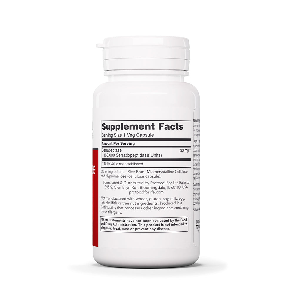 Protocol for Life Balance, Serrapeptase, 60,000, 60 Veg Capsules Vitamins & Supplements Protocol For Life Balance
