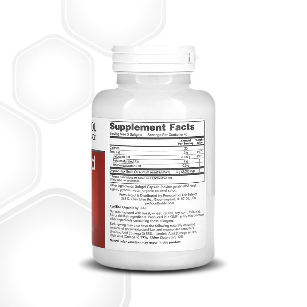 Protocol for Life Balance, Flax Seed Oil, 1,000 mg, 120 Softgels Vitamins & Supplements Protocol For Life Balance