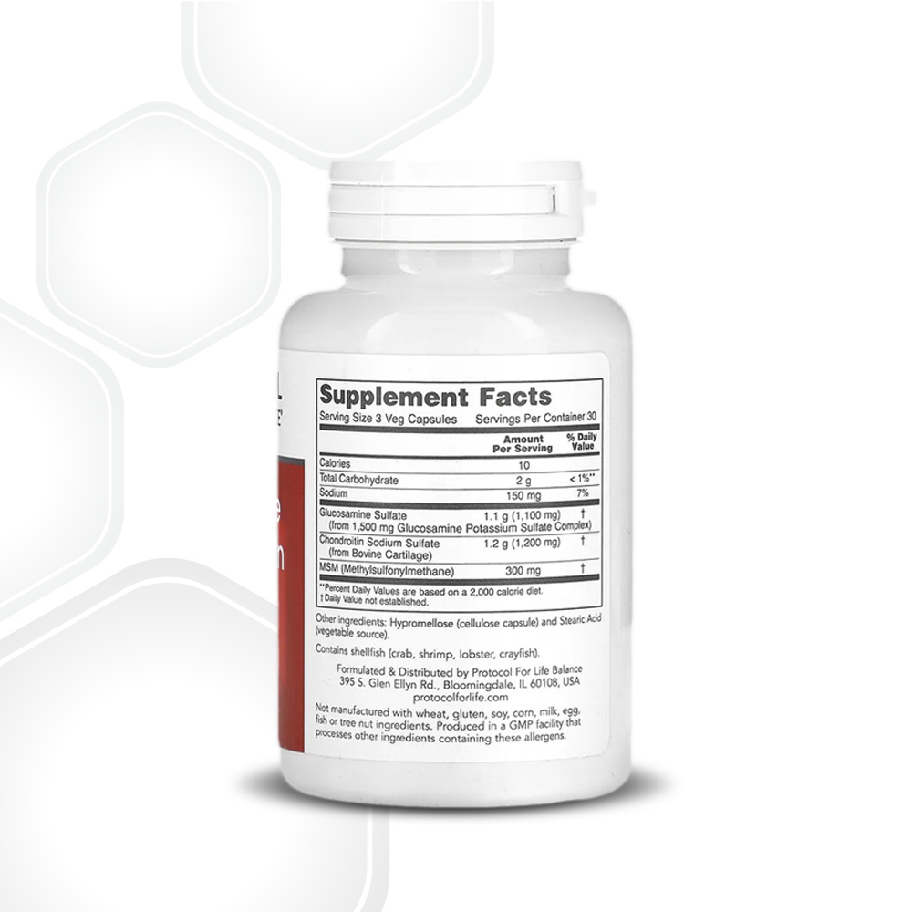 Protocol for Life Balance, Glucosamine & Chondroitin with MSM, 90 Veg Capsules Joint Health Protocol For Life Balance