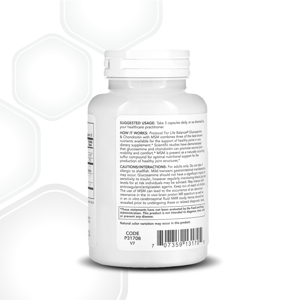 Protocol for Life Balance, Glucosamine & Chondroitin with MSM, 90 Veg Capsules Joint Health Protocol For Life Balance
