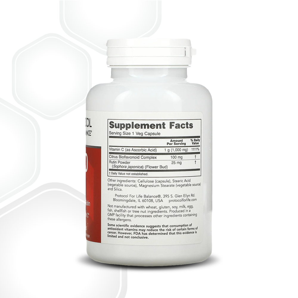 Protocol for Life Balance, C-1000 Caps with Bioflavonoids & Rutin, 120 Veg Capsules Vitamins & Supplements Protocol For Life Balance