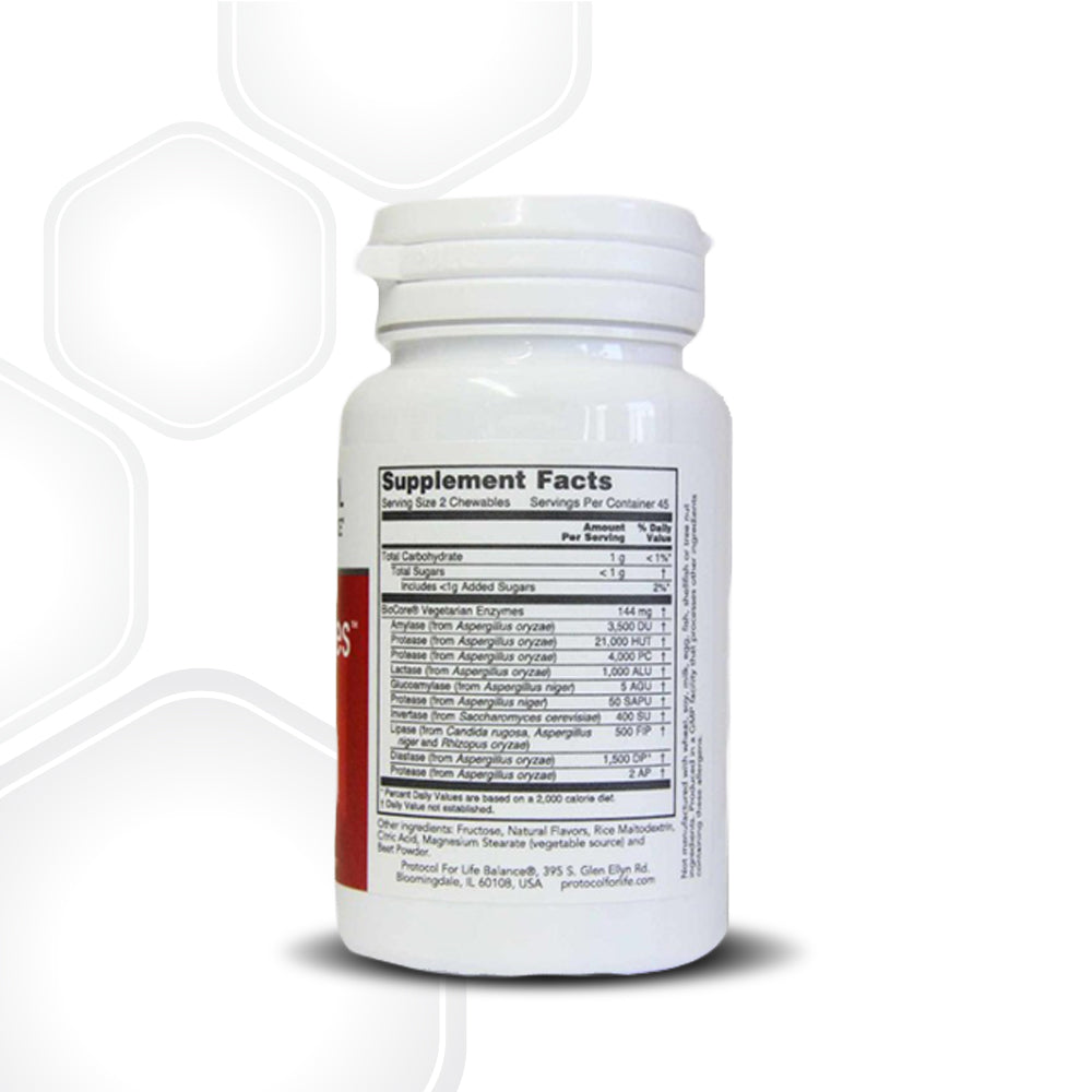(Best by 01/26) Protocol for Life Balance, ProtoZymes, 90 Chewables Vitamins & Supplements Protocol For Life Balance