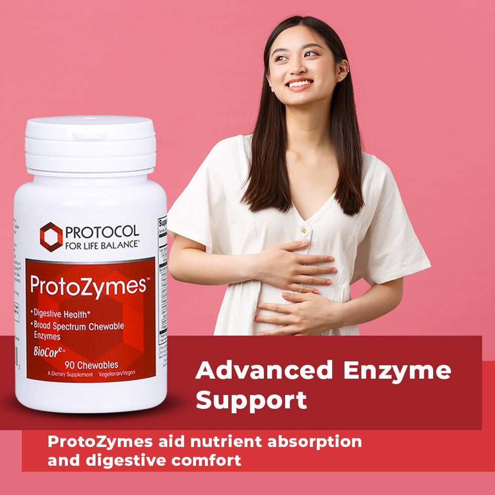 (Best by 01/26) Protocol for Life Balance, ProtoZymes, 90 Chewables Vitamins & Supplements Protocol For Life Balance