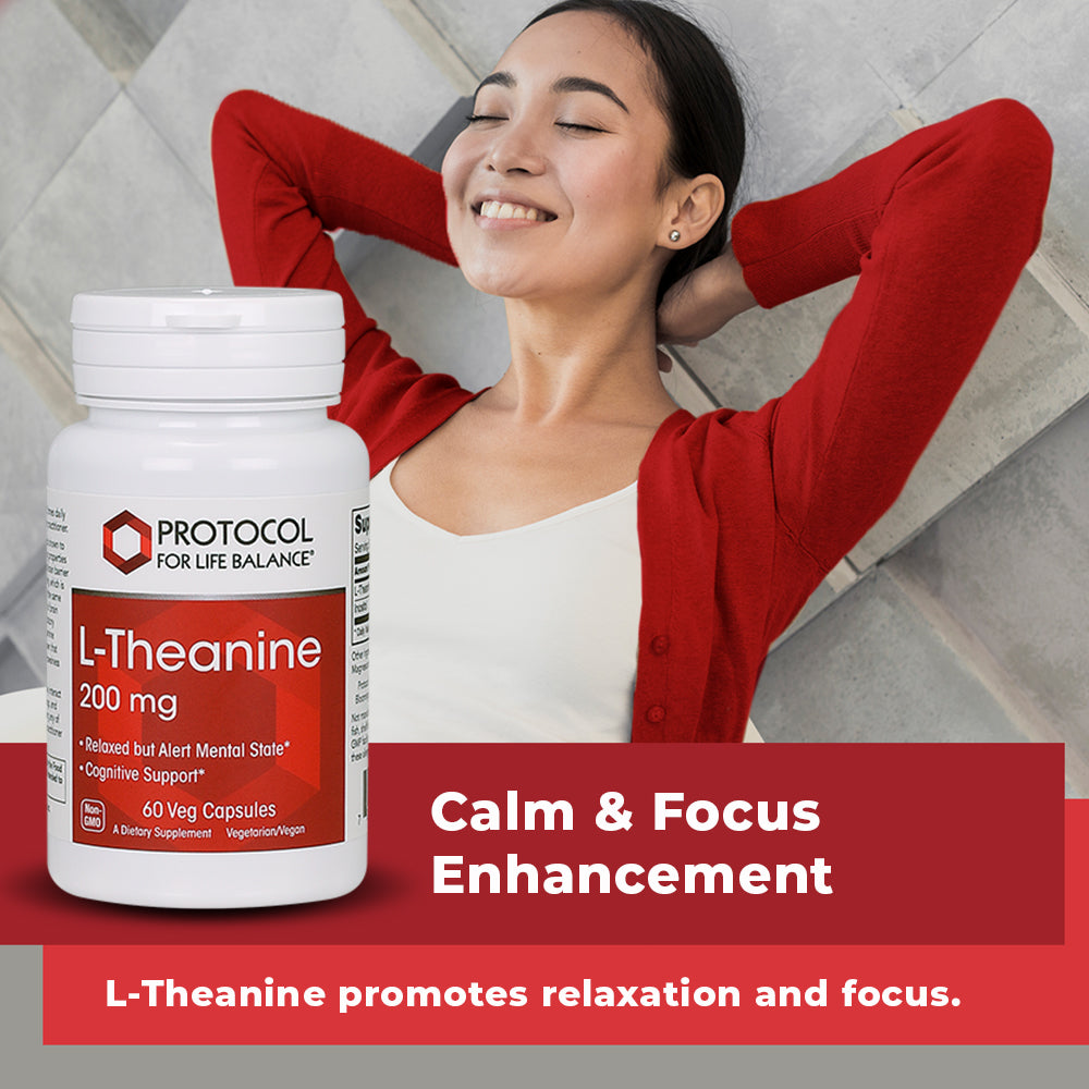 Protocol for Life Balance, L-Theanine, 200 mg , 60 Veg Capsules Vitamins & Supplements Protocol For Life Balance