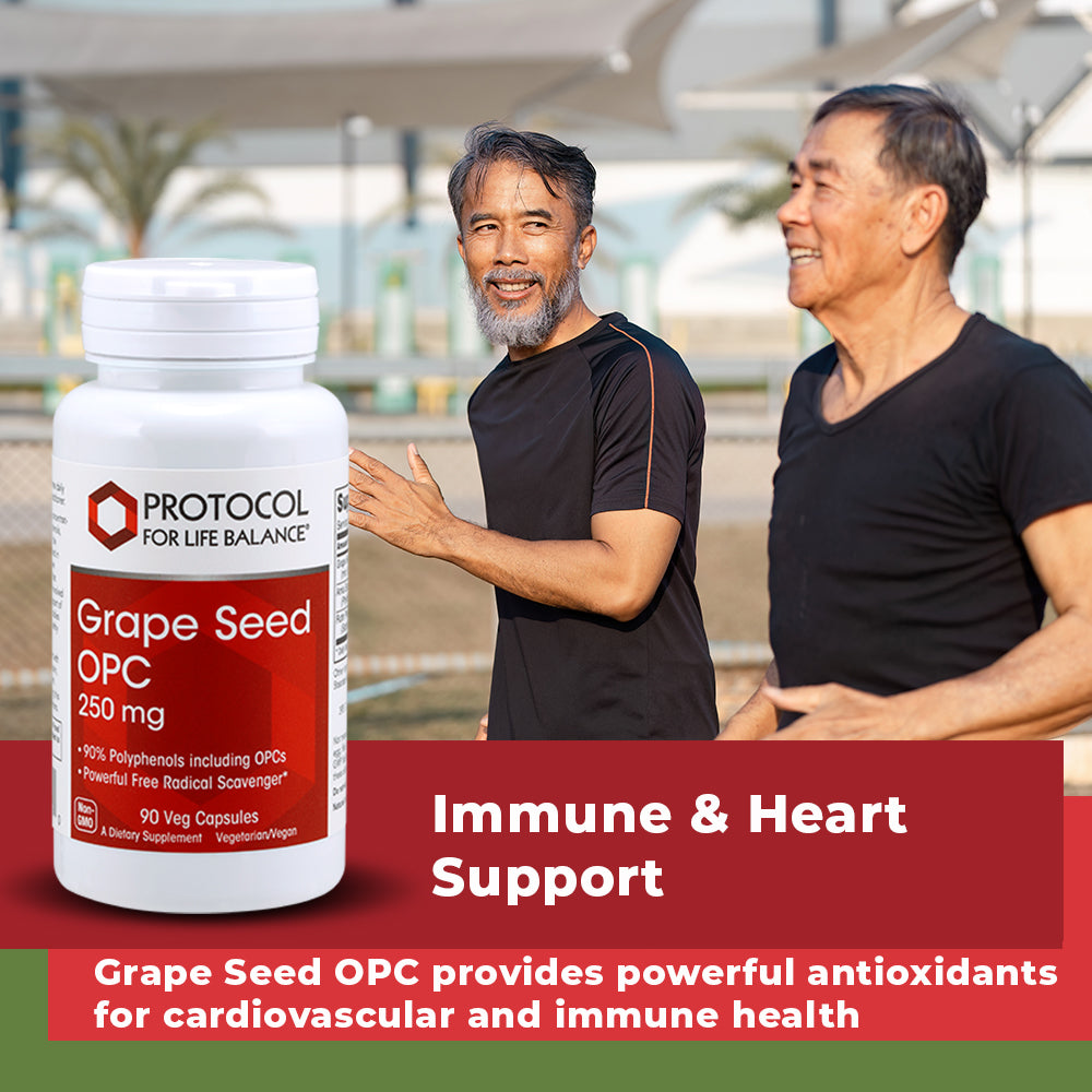 (Best by 12/25) Protocol for Life Balance, Grape Seed OPC 250 mg, 90 Veg Capsules Vitamins & Supplements Protocol For Life Balance