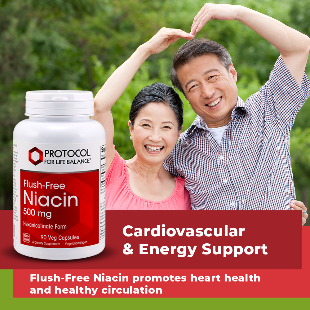 Protocol for Life Balance, Flush-Free Niacin, 500 mg, 90 Veg Capsules Vitamins & Supplements Protocol For Life Balance