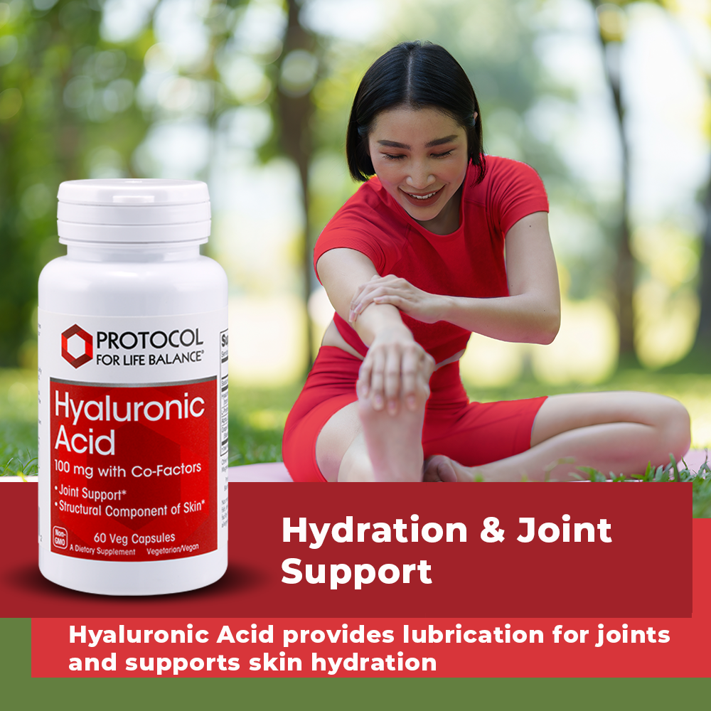 (Best by 12/25) Protocol for Life Balance, Hyaluronic Acid, 100 mg, 60 Veg Capsules Joint Support Protocol For Life Balance