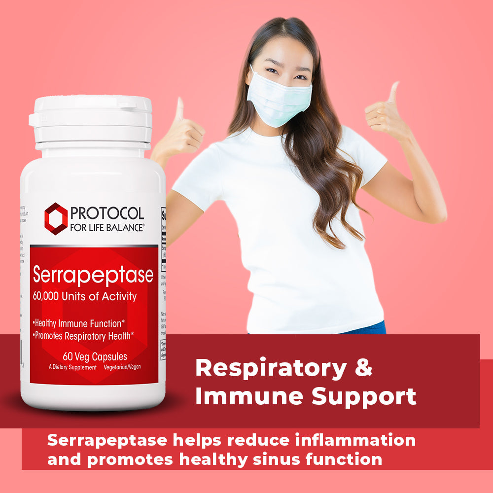 Protocol for Life Balance, Serrapeptase, 60,000, 60 Veg Capsules Vitamins & Supplements Protocol For Life Balance
