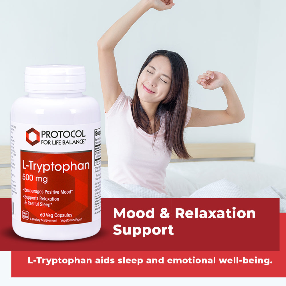 Protocol for Life Balance, L-Tryptophan, 500 mg, 60 Veg Capsules Vitamins & Supplements Protocol For Life Balance