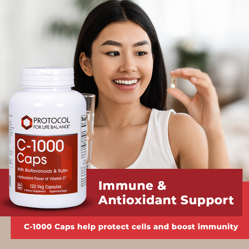 Protocol for Life Balance, C-1000 Caps with Bioflavonoids & Rutin, 120 Veg Capsules Vitamins & Supplements Protocol For Life Balance