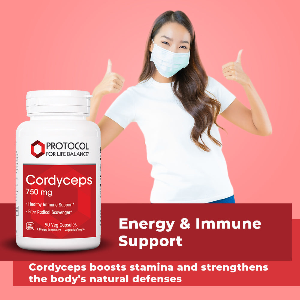 Protocol for Life Balance, Cordyceps, 750 mg, 90 Veg Capsules Immune Support Protocol For Life Balance