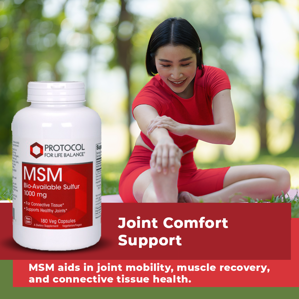 Protocol for Life Balance, MSM, 1,000 mg, 180 Veg Capsules Supports Healthy Tissue Protocol For Life Balance