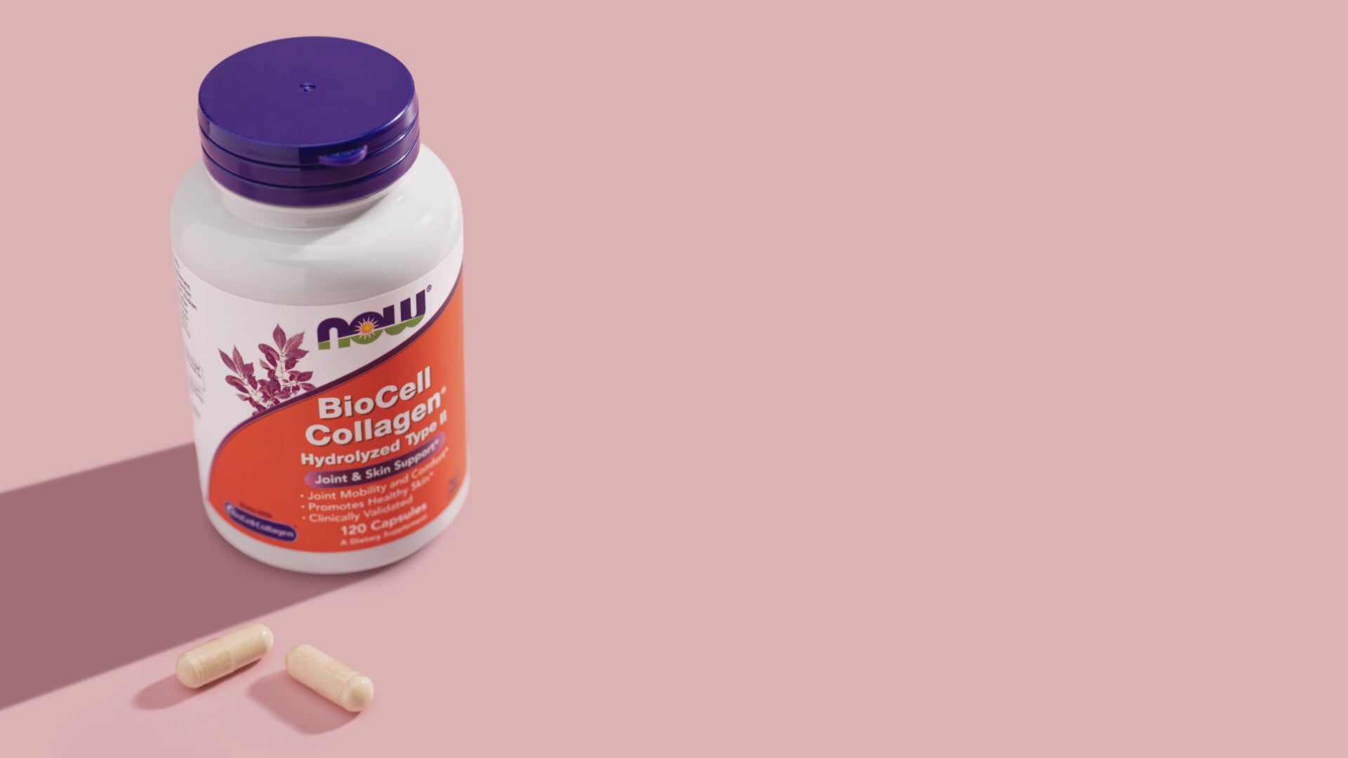 NOW Supplements, BioCell Collagen Hydrolyzed Type II, Clinically Validated, 120 Veg Capsules Vitamins & Supplements NOW Foods USA