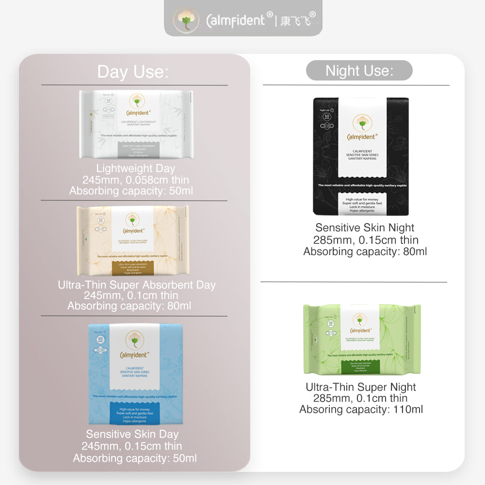 Calmfident Day Use *Lightweight* Sanitary Napkin Pads 245mm (10pcs) - Bloom Concept
