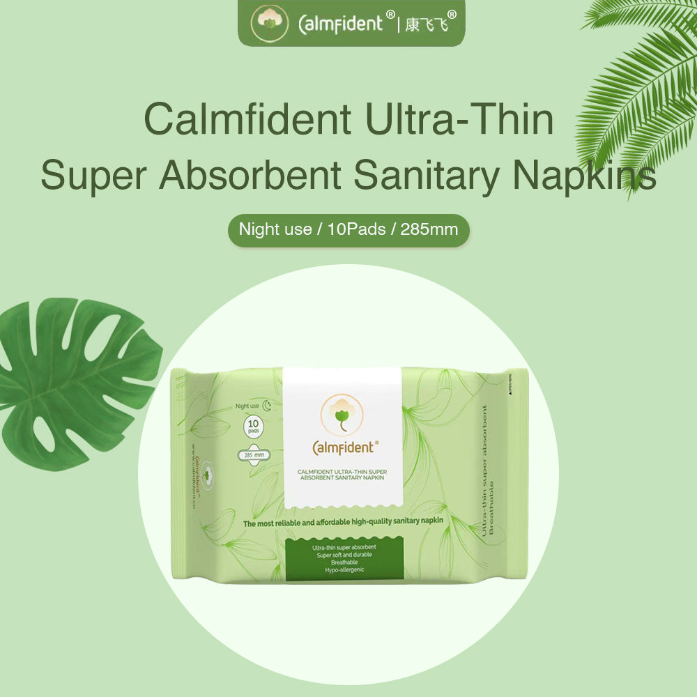 Calmfident Night Use *Ultra-Thin Super Absorbent* Sanitary Napkin Pads 285mm (10pcs) - Bloom Concept