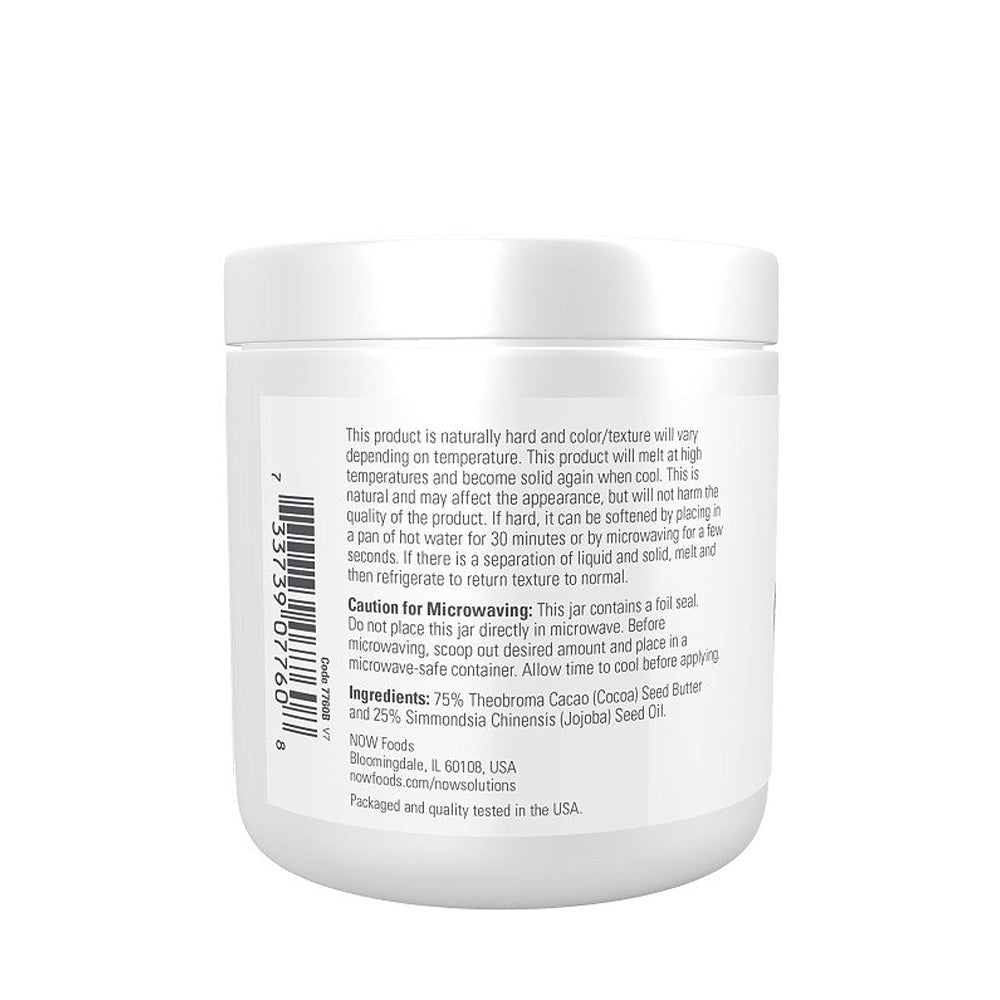NOW Solutions, Cocoa Butter with Jojoba Oil, Multi-Purpose Moisturizer, 6.5-Ounce (192 ml)--Best by 09/23 - Bloom Concept