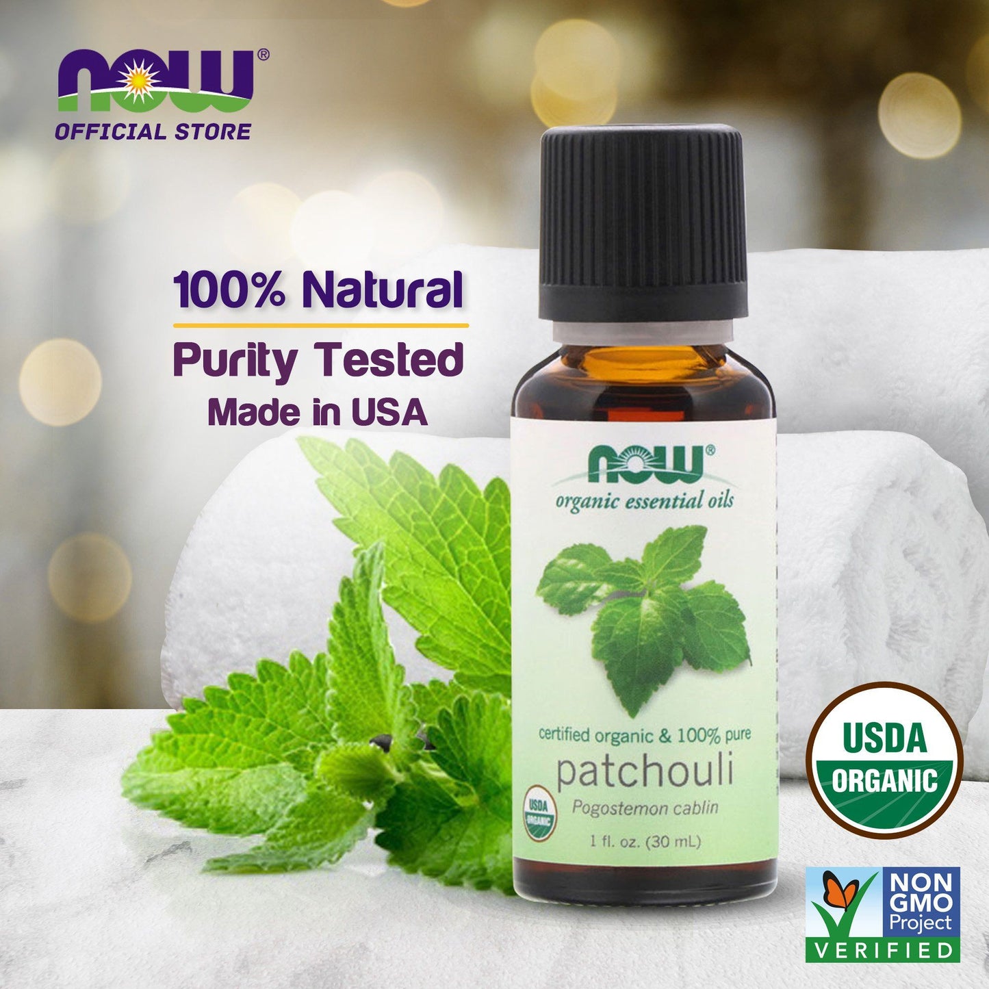 (30% OFF) NOW Organic Patchouli Oil, Earthy Aromatherapy Scent, Steam Distilled, 100% Pure, (30ml) - Bloom Concept