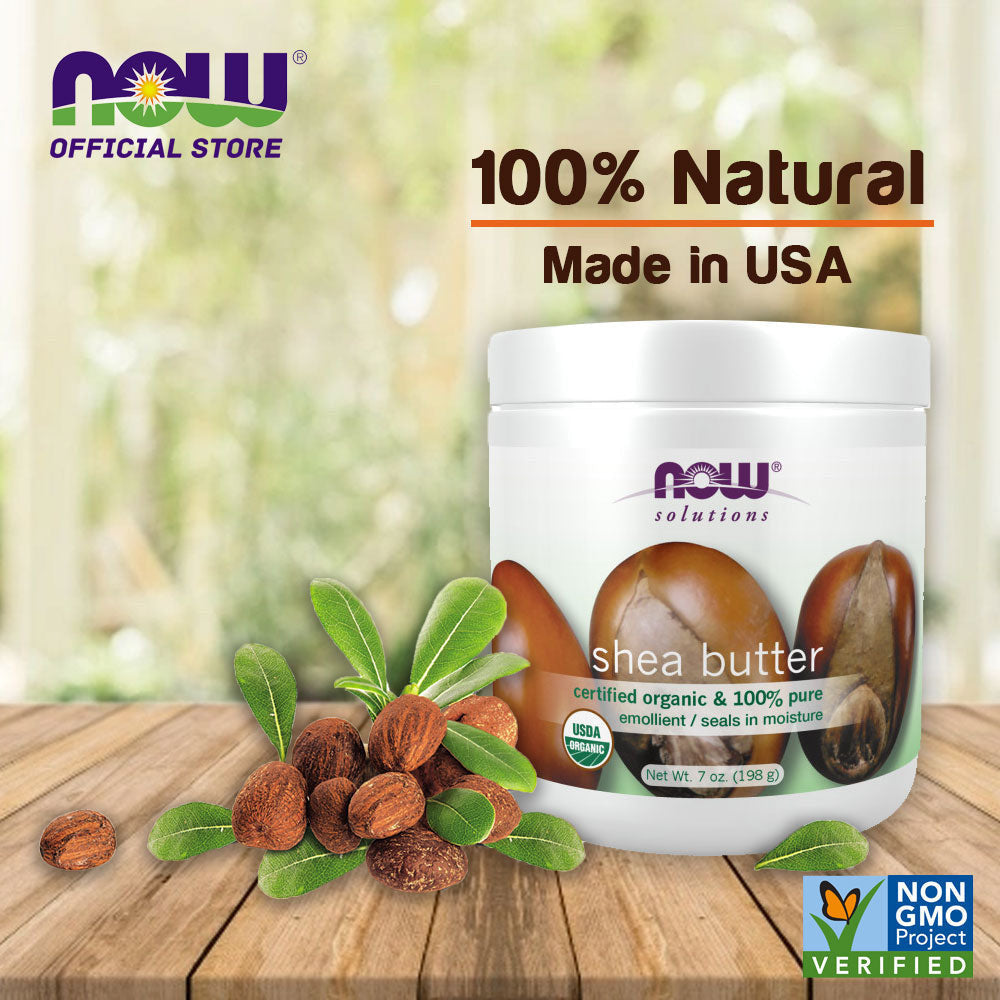 NOW Solutions, Certified Organic Shea Butter, Moisturizer For Rough And Dry Skin, 7-Ounce (207ml) - Bloom Concept