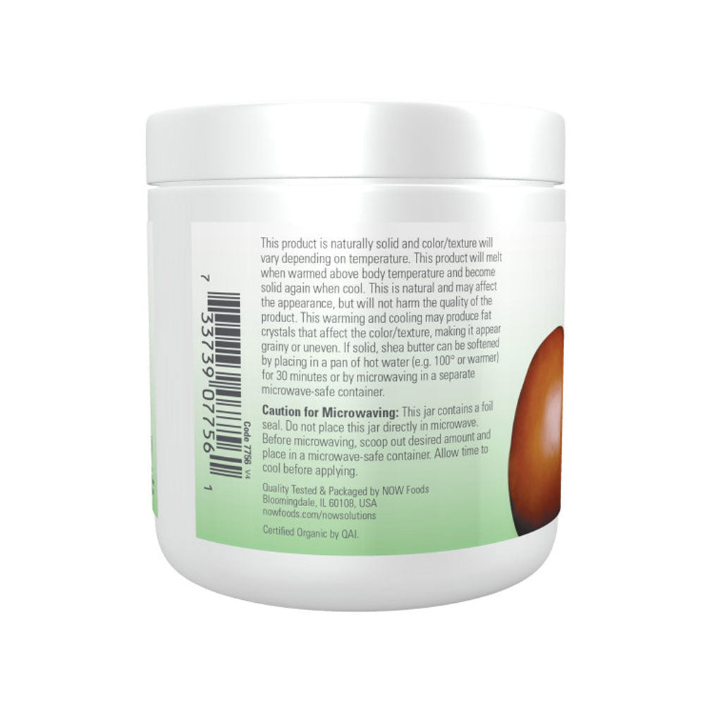 NOW Solutions, Certified Organic Shea Butter, Moisturizer For Rough And Dry Skin, 7-Ounce (207ml) - Bloom Concept