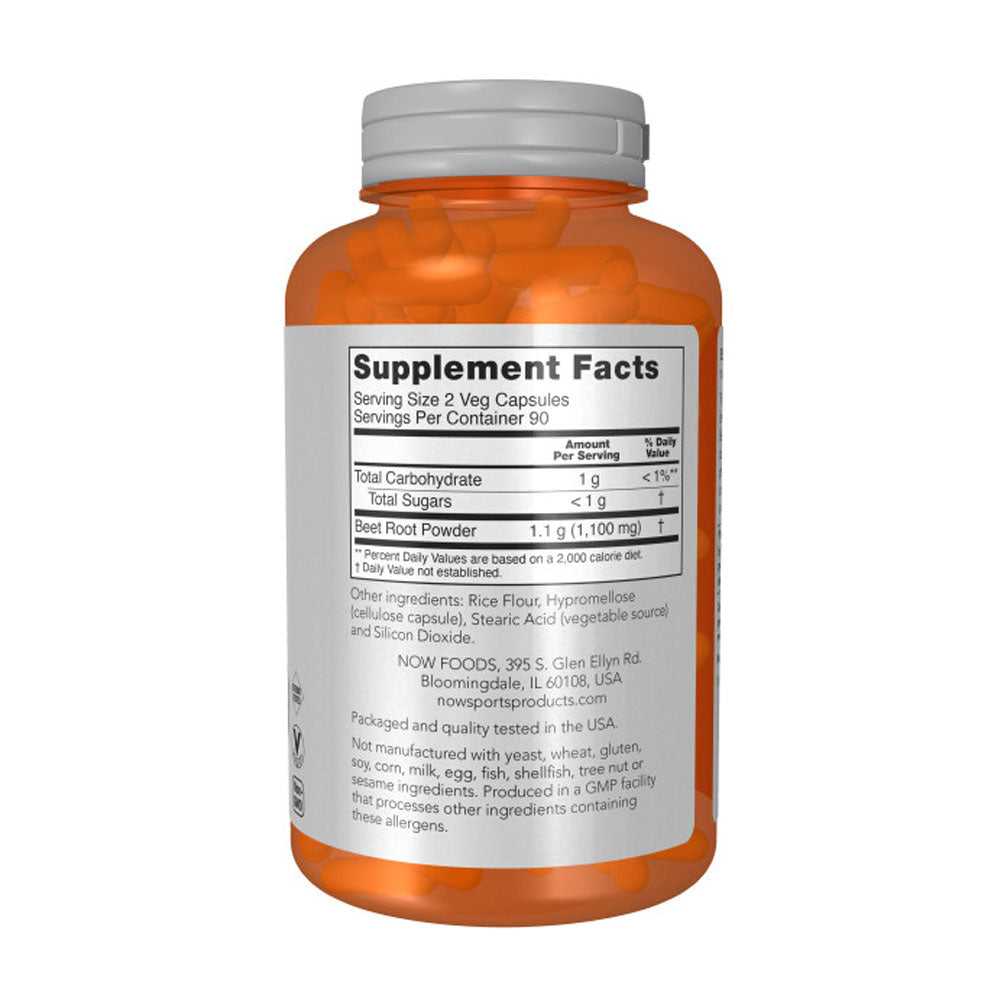 NOW Sports, Beet Root Veg, Sports Nutrition, Immune System Support*, 550 MG, Naturally Occurring Nitrates, 180 Veg Capsules - Bloom Concept