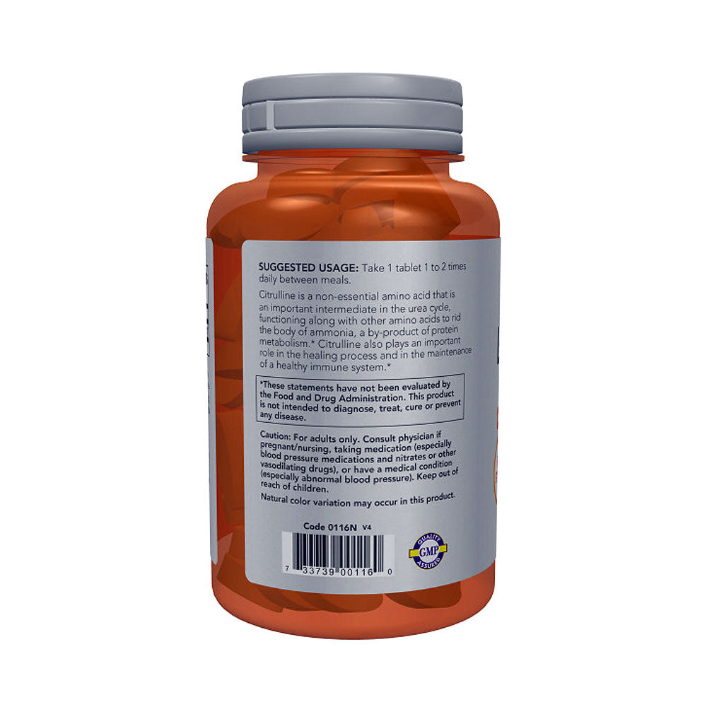NOW Sports Nutrition, L-Citrulline, Extra Strength 1,200 mg, Amino Acid, 120 Tablets - Bloom Concept