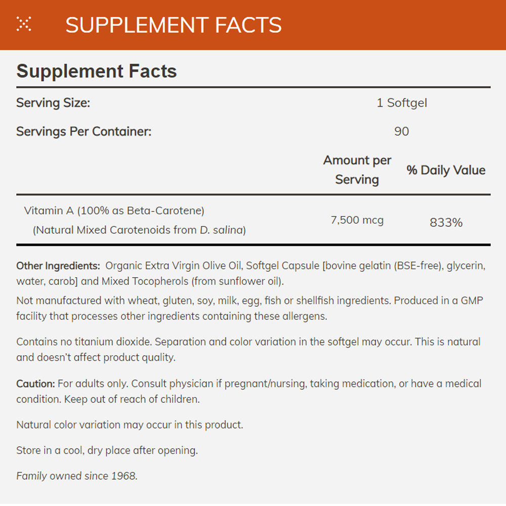 NOW Supplements, Natural Beta Carotene 25,000 IU, Essential Nutrition, 90 Softgels - Bloom Concept