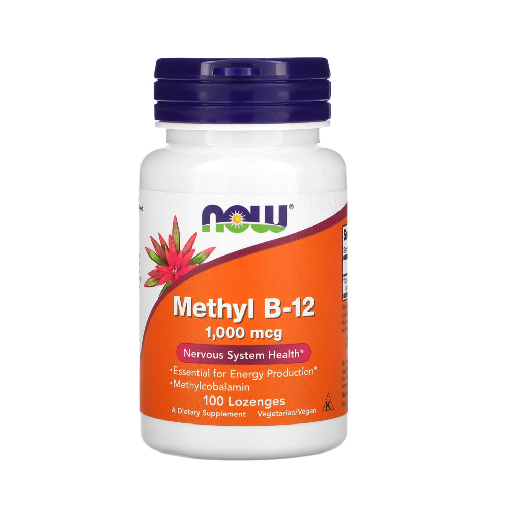 NOW Supplements, Methyl B-12 (Methylcobalamin) 1,000 mcg, Nervous System Health*, 100 Lozenges - Bloom Concept