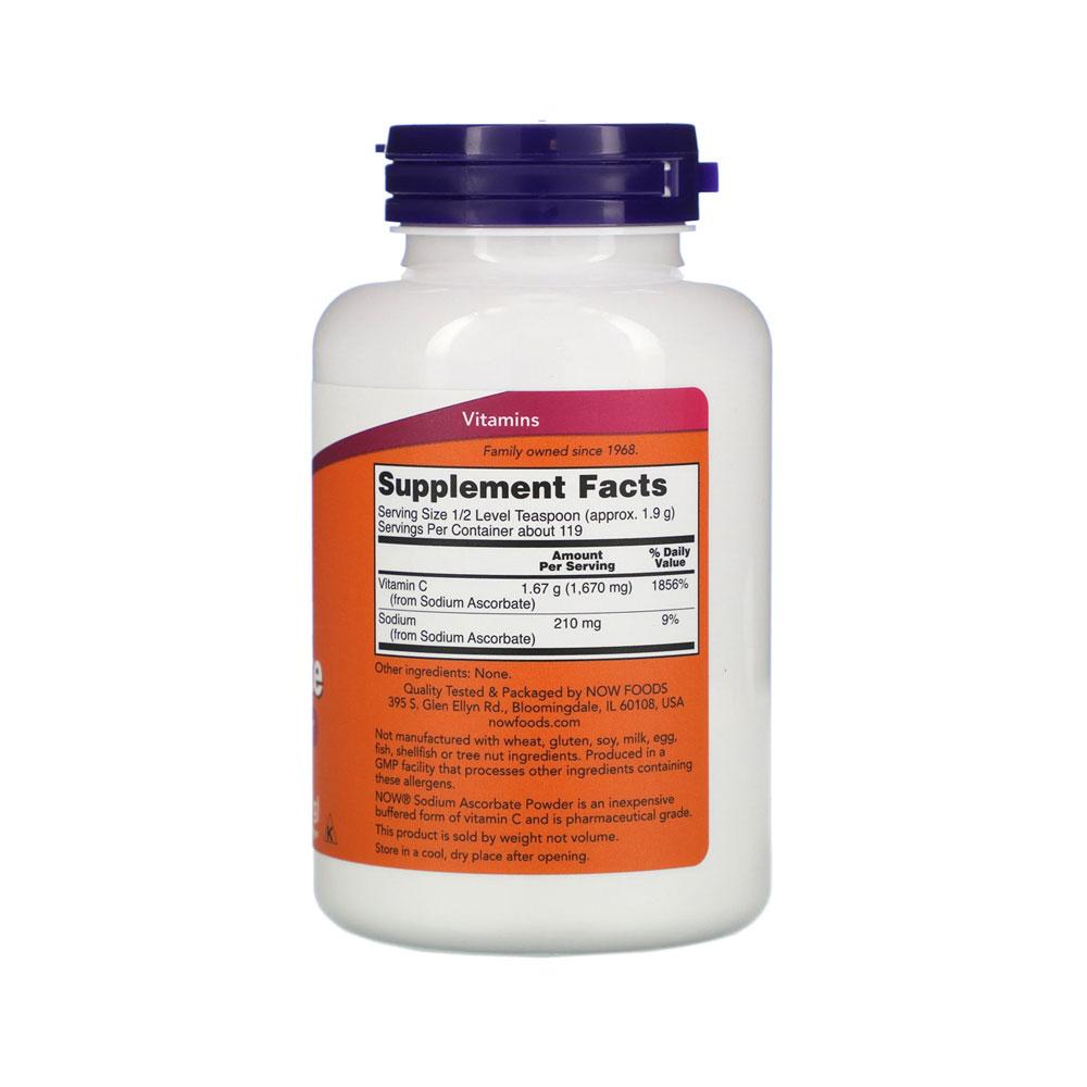 NOW Supplements, Sodium Ascorbate Powder, Buffered, Antioxidant Protection*, 8-Ounce (227 g) - Bloom Concept