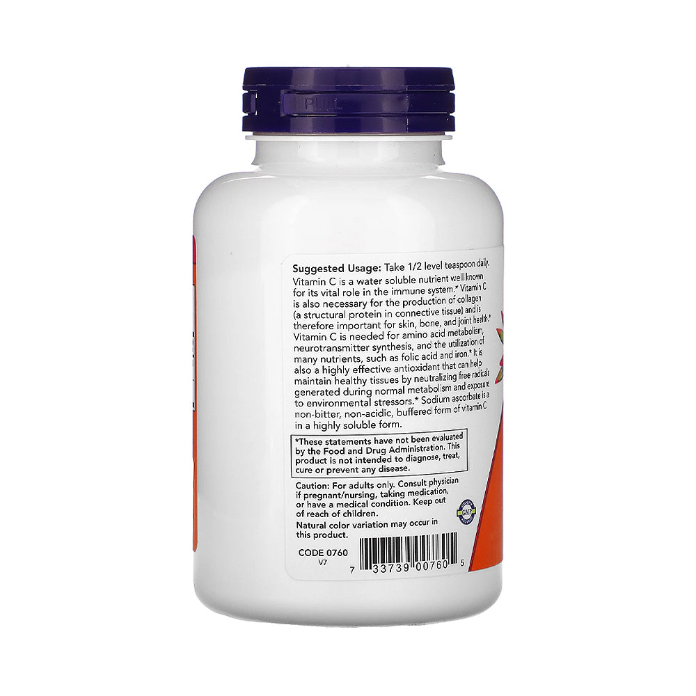 NOW Supplements, Sodium Ascorbate Powder, Buffered, Antioxidant Protection*, 8-Ounce (227 g) - Bloom Concept