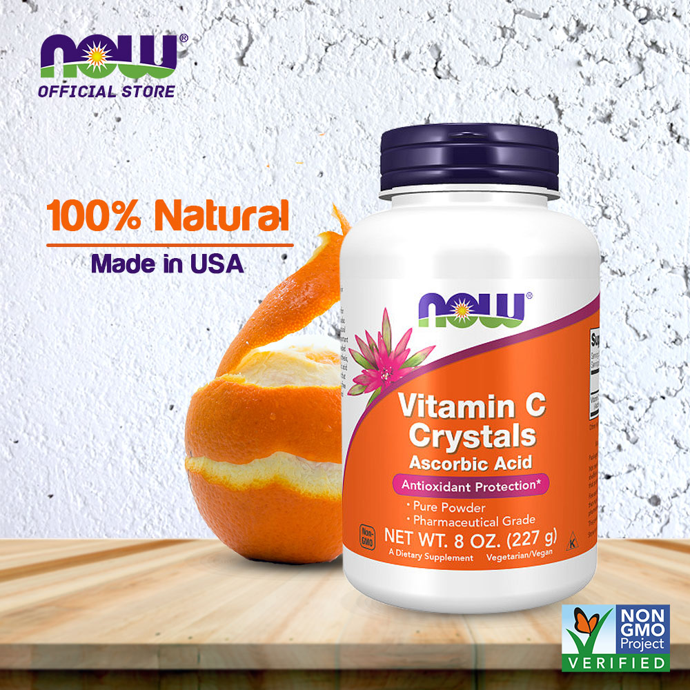 NOW Supplements, Vitamin C Crystals (Ascorbic Acid), Antioxidant Protection*, 8-Ounce - Bloom Concept