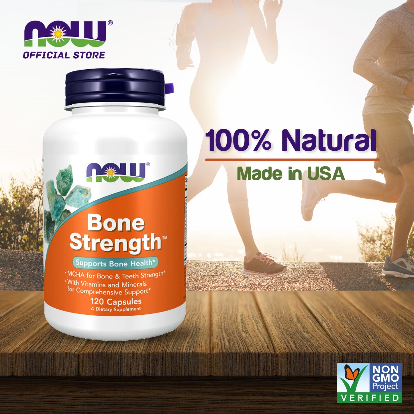 NOW Supplements, Bone Strength with Microcrystalline Hydroxyapatite (MCHA), Magnesium and Vitamins C,D and K, 120 Capsules - Bloom Concept