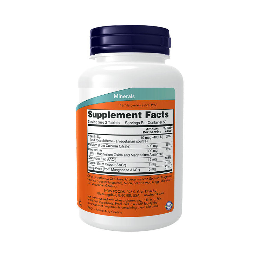 NOW Supplements, Calcium Citrate with Vitamin D, Magnesium, Zinc, Copper, and Manganese, 100 Tablets Vitamins & Supplements NOW Foods USA
