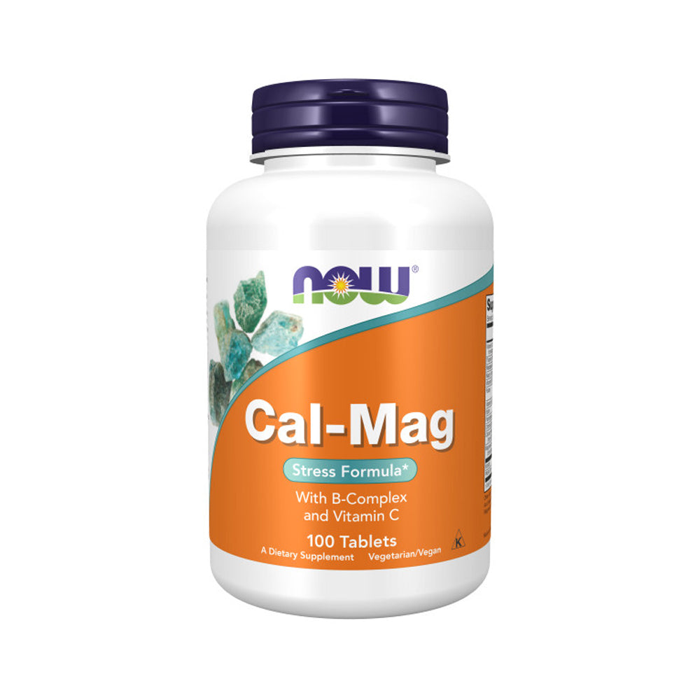 NOW Supplements, Cal-Mag Stress Formula with B-Complex and Vitamin C, 100 Tablets - Bloom Concept