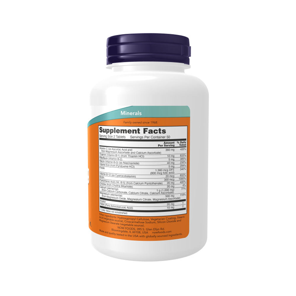 NOW Supplements, Cal-Mag Stress Formula with B-Complex and Vitamin C, 100 Tablets - Bloom Concept