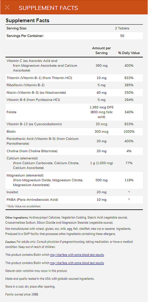 NOW Supplements, Cal-Mag Stress Formula with B-Complex and Vitamin C, 100 Tablets - Bloom Concept
