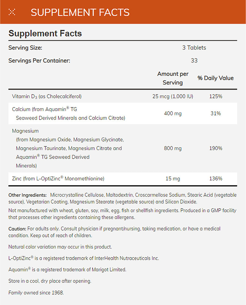 NOW Supplements, Magnesium & Calcium, With Zinc and Vitamin D-3, Nerve and Bone Support*, 100 Tablets - Bloom Concept