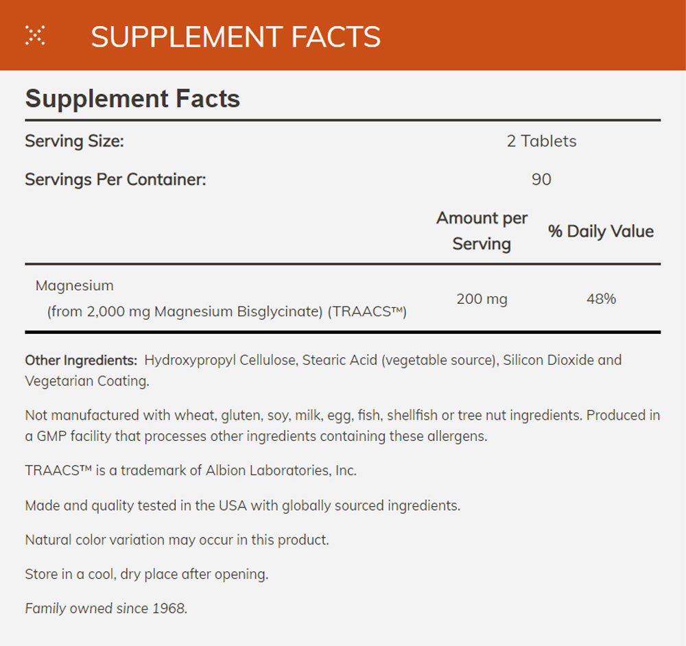 NOW Supplements, Magnesium Glycinate 100 mg, Highly Absorbable Form, 180 Tablets - Bloom Concept